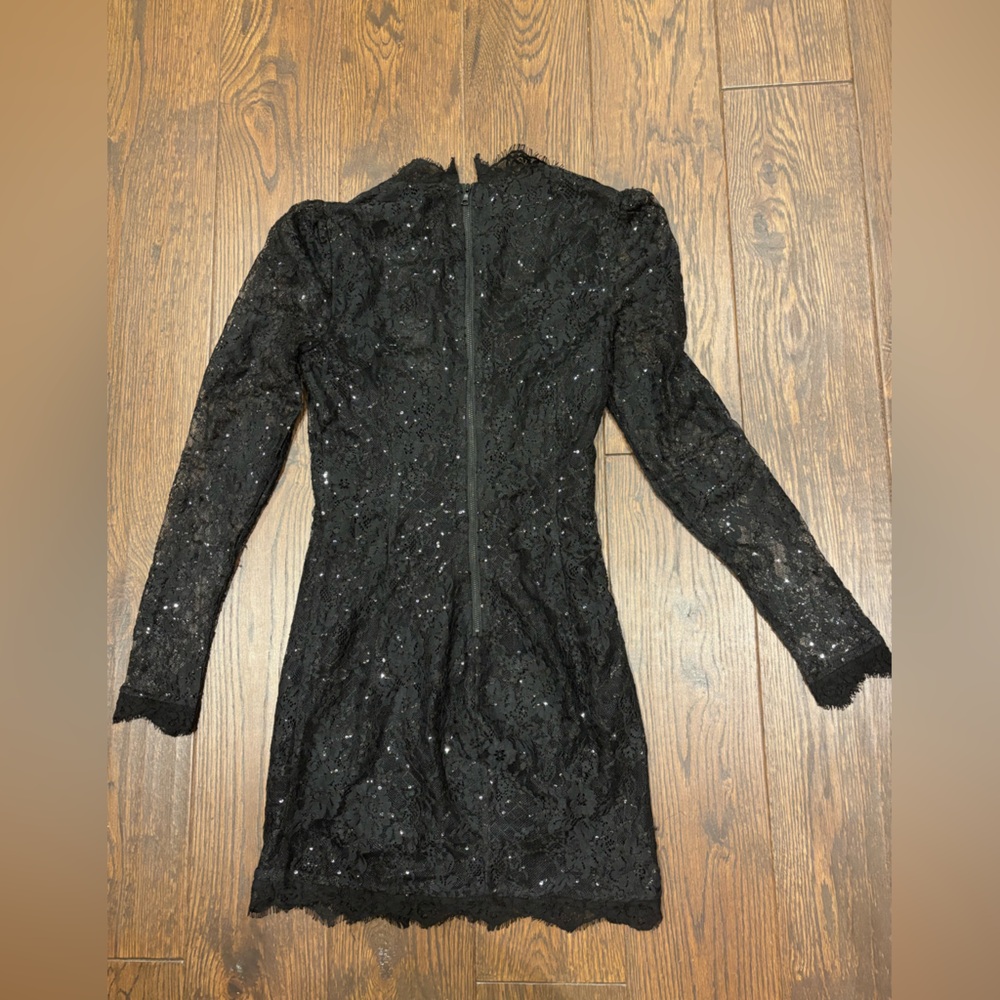 Aurora Sequin Lace Mini Dress in Black Bardot Women’s Size Small - Picture 8 of 8